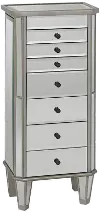 Silver and Mirrored Jewelry Armoire