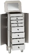 Silver and Mirrored Jewelry Armoire-3