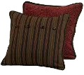 Brown and Red Stripe Euro Sham with Reversible Geometric Pattern