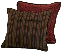 Brown and Red Stripe Euro Sham with Reversible Geometric Pattern