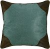 Clearance Tooled Turquoise and Brown Faux Leather Throw Pillow - Calhoun