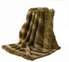 Gray-Toned Faux Wolf Fur Throw