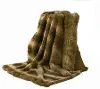 Gray-Toned Faux Wolf Fur Throw