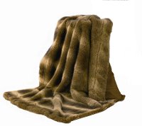Gray-Toned Faux Wolf Fur Throw