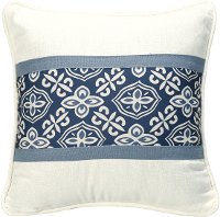 Blue and White Printed Accent Throw Pillow