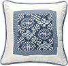Blue and White Printed Throw Pillow