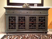 Vintage Turquoise & Gray-Blue 4 Door Console