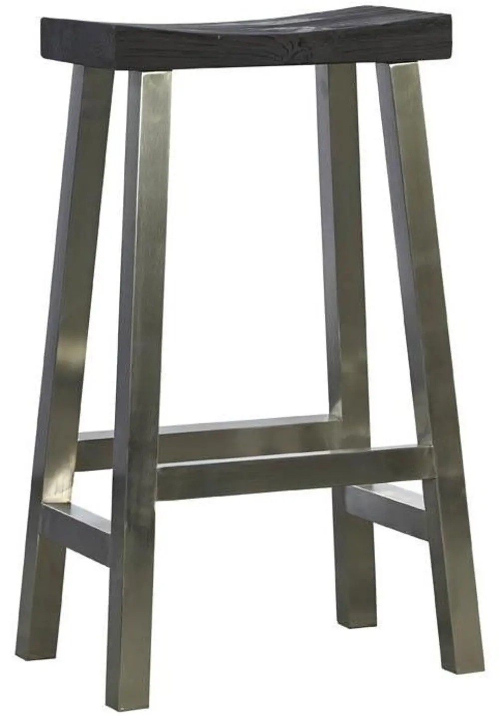 Silver/Black Stainless Steel 29 Inch Bar Stool-1