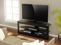 55 Inch Piano Black TV Stand - Maxine