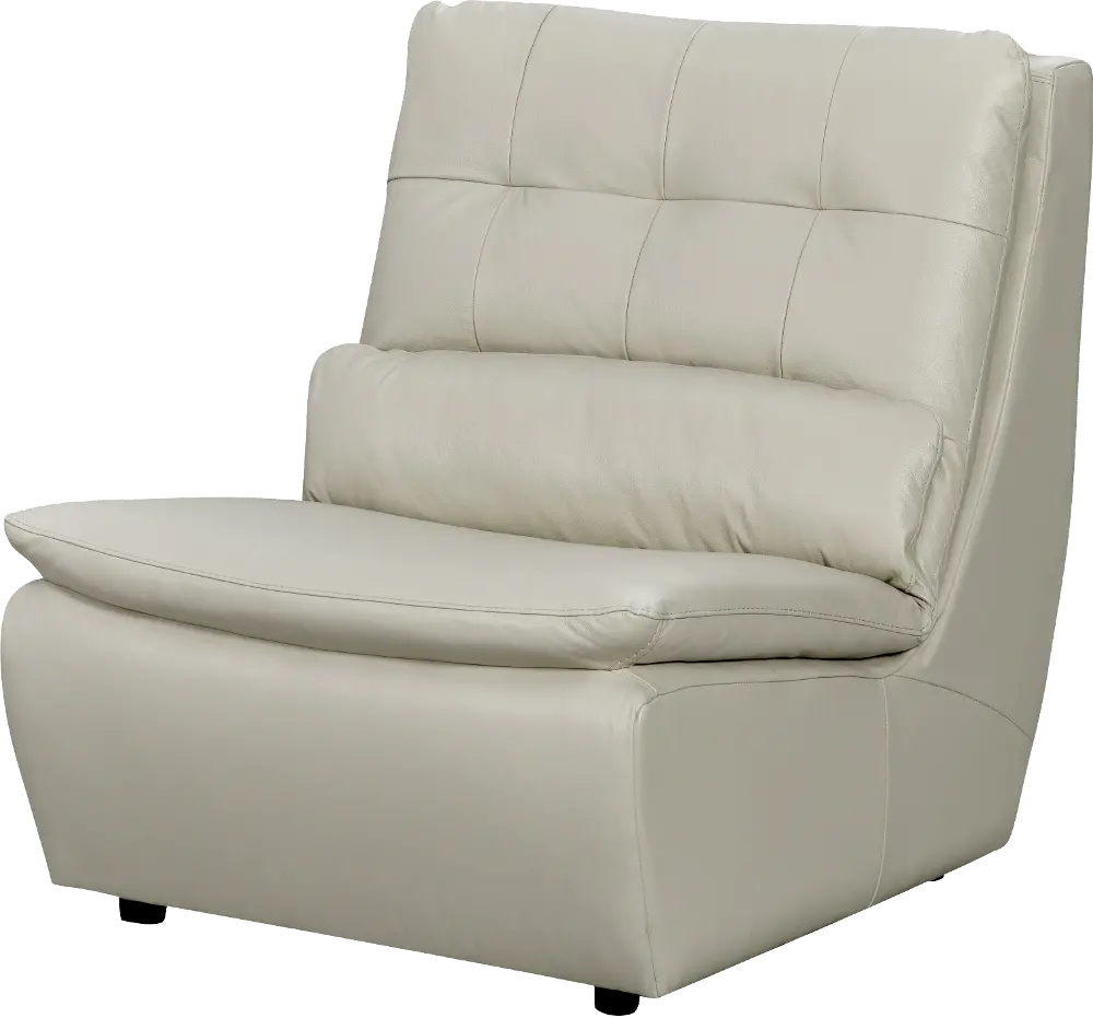 Off-White Armless Leather Recliner-1