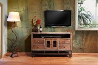 62 Inch Industrial Rustic Brown TV Stand
