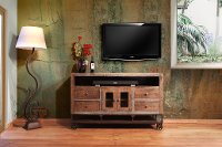 62 Inch Industrial Rustic Brown TV Stand-2