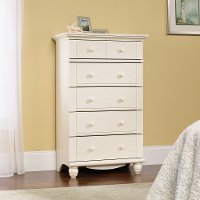 Antiqued White 5-Drawer Chest - Harbor View