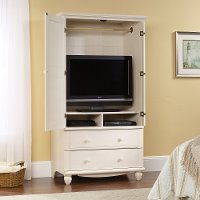 Antiqued White Armoire - Harbor View