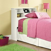 White Twin Bookcase Headboard - Shoal Creek