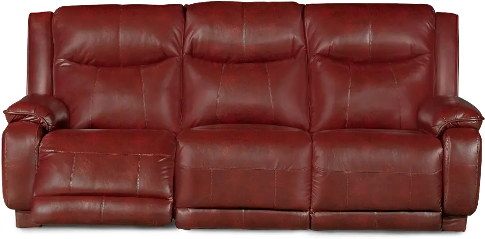 Velocity 92 Inch Cranberry Upholstered Power Reclining Sofa-1