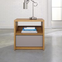 Pale Oak Nightstand - Soft Modern