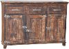Brown Reclaimed Wood 3-Door Sideboard
