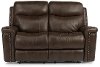 Brown Leather-Match Power Reclining Loveseat - Grover Collection