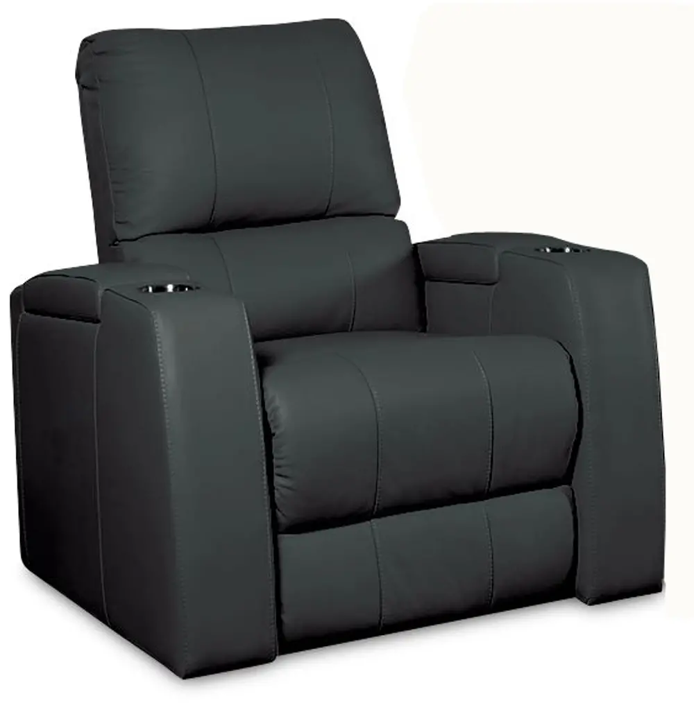 Playback 39 Inch Black Leather-Match Recliner-1