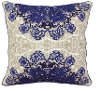 Dark Blue and Tan Cearra 18 Inch Throw Pillow
