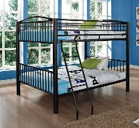 Heavy Metal Black Full-over-Full Bunk Bed