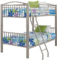 Heavy Metal Pewter Twin-over-Twin Bunk Bed