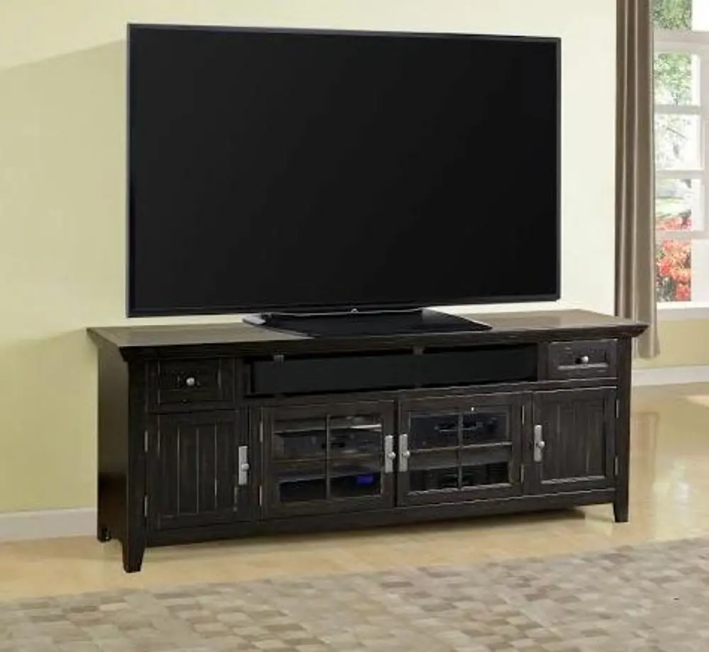 84 Inch Burnished Black TV Stand - Tahoe-1