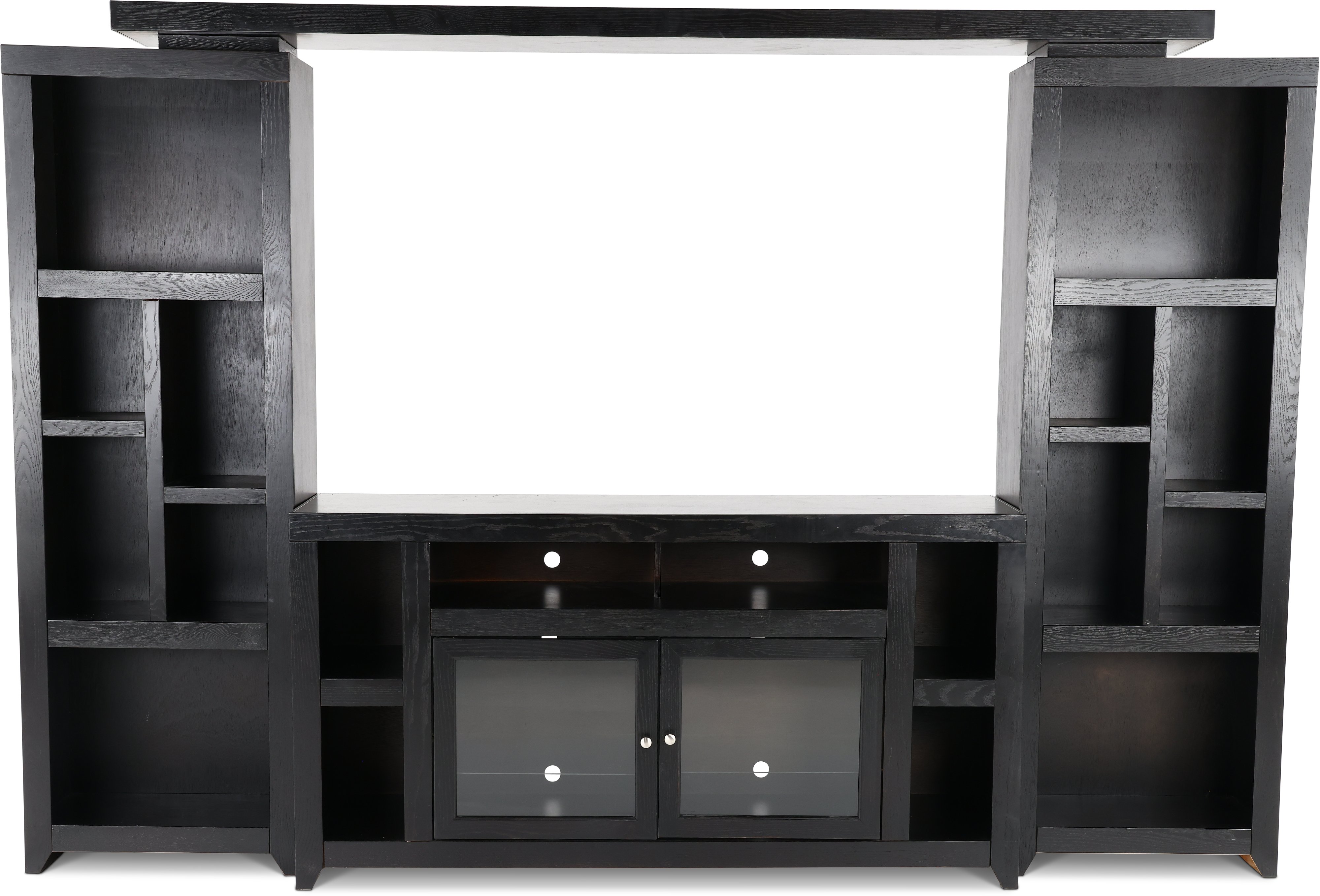 Skyline Mocha Black 4 Piece Sturdy Entertainment Center-1