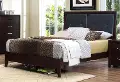 Edina Espresso and Black Queen Upholstered Bed