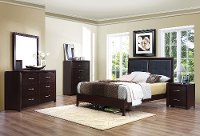 Contemporary Casual Espresso 4 Piece King Bedroom Set - Edina