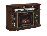 Cherry Brown Electric Fireplace TV Stand