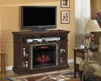 Cherry Brown Electric Fireplace TV Stand-2