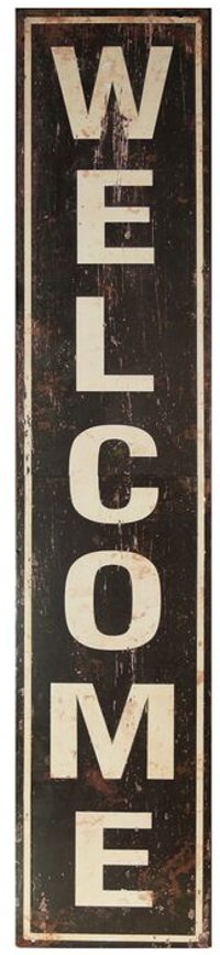 Vertical Welcome Metal Sign