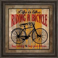 Life Is Like Riding A Bicycle Framed Wall Art