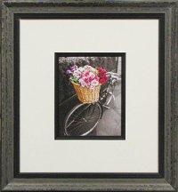 Basket of Flowers and Bicycle I Framed Wall Art