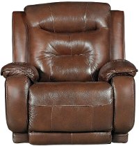 Palazzo Dark Brown Leather-Match Power Rocker Recliner - Cresent