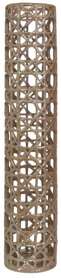 25 Inch Gold Ceramic Vase Gilded