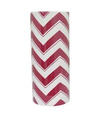 Red and White 16 Inch Ceramic Vase