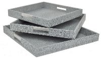 15 Inch Gray Tray with Cut Out Handles