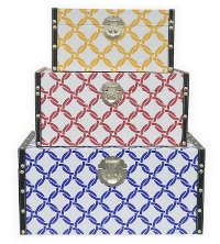 12 Inch Yellow and White Lattice Box