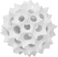 White 4 Inch Resin Spiked Orb Decor