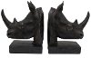 Resin Rhino Bookend Pair