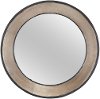Black and Metallic Round Mirror