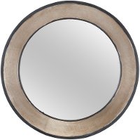 Black and Metallic Round Mirror
