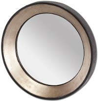Black and Metallic Round Mirror-2