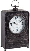 Rustic Metal Table Top Clock with Drawer