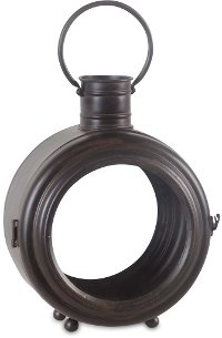 17 Inch Metal and Glass Porthole Lantern