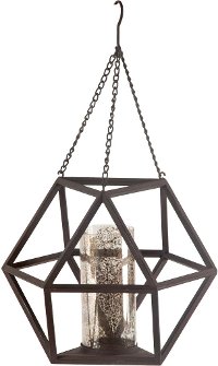 Hanging Metal Pendant with Candle Holder