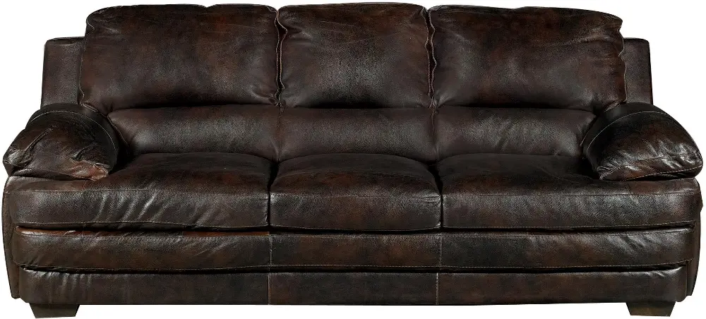 Capri 93 Inch Dark Brown Leather Sofa-1